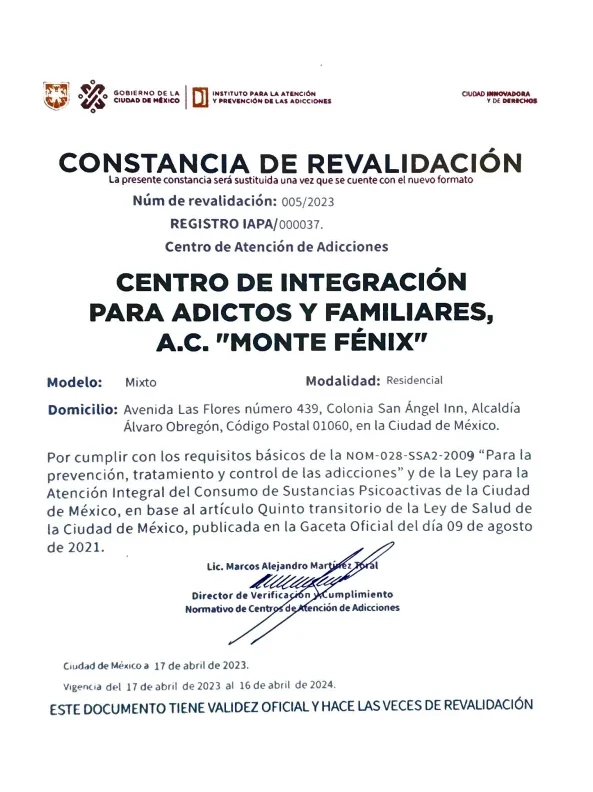 Constancia de Revalidacion